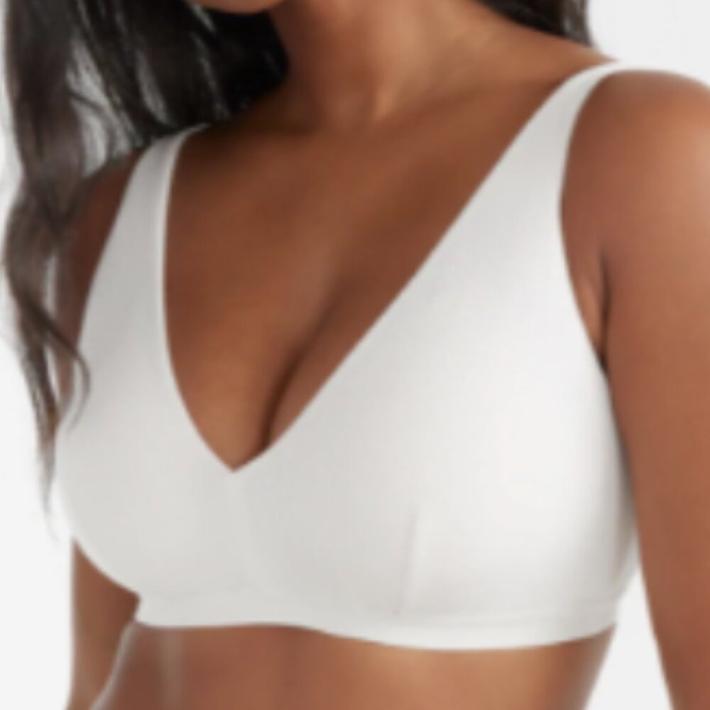 New Knix Micro Modal Rib Bralette 32D 32DD 32E/DDD. White.